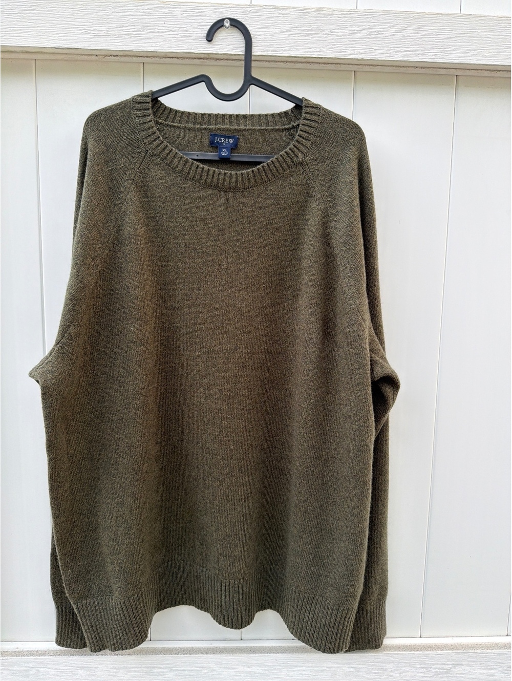 J.Crew Women's XL Olive Lambswool Blend Crew Neck Sweater